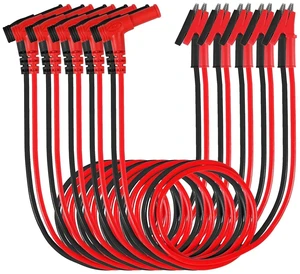 10PCS Multimeter Test Leads Right Angle Banana Plug to Alligator Clip Heavy Duty Silicone Wire for Electrical Testing 10PCS Multimeter Test Leads Right Angle Banana Plug to Alligator Clip Heavy Duty Silicone Wire for Electrical Testing