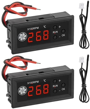 2PCS 4-Wire PWM Fan Temperature Controller with Temperature Probe Digital Display Temperature Controlled Governor, Digital Display Temperature Controlled Governor for 3A Fan PC, DC 12V 2PCS 4-Wire PWM Fan Temperature Controller with Temperature Probe Digital Display Temperature Controlled Governor, Digital Display Temperature Controlled Governor for 3A Fan PC, DC 12V