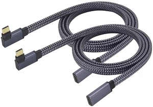2Pack Right Angle USB C 3.1 Flat Cable 10Gbps 90 Degree USB Type C 3.1 Female to Type C 3.1 Male Gen 2 Cable Compatible for Samsung Galaxy S24/S23,Google Pixel 8/7,MacBook Pro,iPad Pro(1M-M/F) 2Pack Right Angle USB C 3.1 Flat Cable 10Gbps 90 Degree USB Type C 3.1 Female to Type C 3.1 Male Gen 2 Cable Compatible for Samsung Galaxy S24/S23,Google Pixel 8/7,MacBook Pro,iPad Pro(1M-M/F)