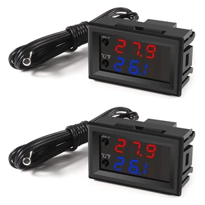 2PCS Temperature Controller -50 to 110 Celsius (-58 to 230 F) DC 12V Programmable Heating/Cooling Thermostat Control Switch Module NTC Waterproof Sensor Probe Dual Color LED Display Monitor 2PCS Temperature Controller -50 to 110 Celsius (-58 to 230 F) DC 12V Programmable Heating/Cooling Thermostat Control Switch Module NTC Waterproof Sensor Probe Dual Color LED Display Monitor