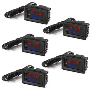 5PCS 12V Electronic Temperature Controller Programmable -50 to 110 Degree Celsius Heating/Cooling Thermostat Control Switch Module NTC Waterproof Sensor Probe Dual Color LED Display Monitor 5PCS 12V Electronic Temperature Controller Programmable -50 to 110 Degree Celsius Heating/Cooling Thermostat Control Switch Module NTC Waterproof Sensor Probe Dual Color LED Display Monitor