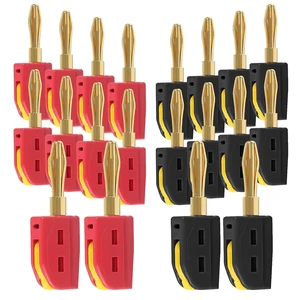 20PCS 4mm Banana Plug High Current Quick Connect 32A Gold-Plated Banana Connector for Speaker Wire, Wall Plate, Home Theater, Audio/Video Receiver and Sound Systems(10PCS Red with10PCS Black) 20PCS 4mm Banana Plug High Current Quick Connect 32A Gold-Plated Banana Connector for Speaker Wire, Wall Plate, Home Theater, Audio/Video Receiver and Sound Systems(10PCS Red with10PCS Black)