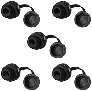 5PCS Ethernet LAN Cable Connector, CAT 6 RJ45 Shielded Industrial Panel Mount Bulkhead Feed Thru Coupler with Waterproof IP67 Dustproof Cap Outdoor Industrial Standard (5PCS, RJ45 Ethernet LAN) 5PCS Ethernet LAN Cable Connector, CAT 6 RJ45 Shielded Industrial Panel Mount Bulkhead Feed Thru Coupler with Waterproof IP67 Dustproof Cap Outdoor Industrial Standard (5PCS, RJ45 Ethernet LAN)
