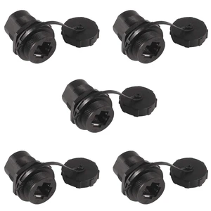 5PCS Ethernet LAN Cable Connector, CAT5/5e/6 RJ45-8P Shielded Industrial Panel Mount Bulkhead Feed Thru Coupler with Waterproof IP67 Dustproof Cap Outdoor Industrial Standard 5PCS Ethernet LAN Cable Connector, CAT5/5e/6 RJ45-8P Shielded Industrial Panel Mount Bulkhead Feed Thru Coupler with Waterproof IP67 Dustproof Cap Outdoor Industrial Standard