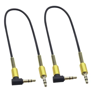 90 Degree 3.5mm Male to Straight Male Stereo Aux Cable,Right Angle 3.5mm Spring Protection Ring Audio Cable for laptops,Speakers,MP3 Players,Headphones,&1/8 TRS Auxiliary Devices(2Pack/0.3M) 90 Degree 3.5mm Male to Straight Male Stereo Aux Cable,Right Angle 3.5mm Spring Protection Ring Audio Cable for laptops,Speakers,MP3 Players,Headphones,&1/8 TRS Auxiliary Devices(2Pack/0.3M)