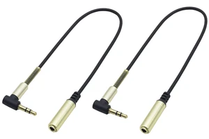 2Pack 90Degree 3Pole 3.5mm 1/8 Aux TRS Cord Right Angle 3.5mm TRS Male to Female Stereo Jack Audio Auxiliary Cable for Smart Phones,Tablets,Headphones,MP3,Laptops,Car/Home Stereo(M/F-0.3M) 2Pack 90Degree 3Pole 3.5mm 1/8 Aux TRS Cord Right Angle 3.5mm TRS Male to Female Stereo Jack Audio Auxiliary Cable for Smart Phones,Tablets,Headphones,MP3,Laptops,Car/Home Stereo(M/F-0.3M)