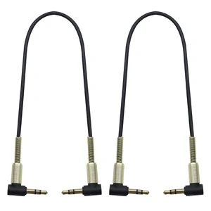 90 Degree 3.5mm 3-Pole TRS Male Audio Aux Cable,Double Right Angle Gilding Spring Protection Ring 1/8 Stereo Cable,for laptops,Mobile Phones,Headphones & 3.5mm Interfaces Devices(2Pack/0.3M) 90 Degree 3.5mm 3-Pole TRS Male Audio Aux Cable,Double Right Angle Gilding Spring Protection Ring 1/8 Stereo Cable,for laptops,Mobile Phones,Headphones & 3.5mm Interfaces Devices(2Pack/0.3M)