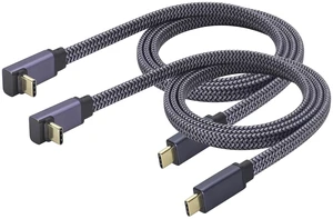 2Pack Up&Down Angle USB C 3.1 Gen 2 Flat Cable 90 Degree Type C USB 3.1 Male Fast Charging 4K Video Display Cable Compatible for MacBook Dell LG Type C Display Monitor&Phone etc(1M-M/M) 2Pack Up&Down Angle USB C 3.1 Gen 2 Flat Cable 90 Degree Type C USB 3.1 Male Fast Charging 4K Video Display Cable Compatible for MacBook Dell LG Type C Display Monitor&Phone etc(1M-M/M)