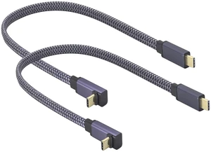 2Pack Up&Down Angle USB Type C 3.1 Flat Braided Cable,60W 3A 90 Degree Tpye C USB 3.1 Gen2 Male Fast Charging,Data,Audio,Video Cable Compatible for MacBook,Phone &More Type-C Devices(0.3M-M/M) 2Pack Up&Down Angle USB Type C 3.1 Flat Braided Cable,60W 3A 90 Degree Tpye C USB 3.1 Gen2 Male Fast Charging,Data,Audio,Video Cable Compatible for MacBook,Phone &More Type-C Devices(0.3M-M/M)