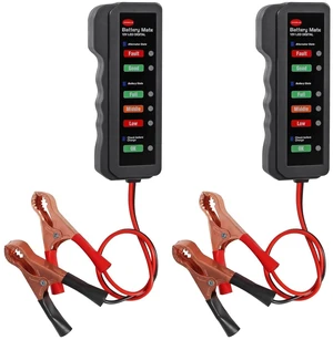 2PACK 12V Car Battery Tester and Alternator Tester,Test Battery Condition & Alternator Charging, LED Indication 12 Volt Auto Check for Automobile 2PACK 12V Car Battery Tester and Alternator Tester,Test Battery Condition & Alternator Charging, LED Indication 12 Volt Auto Check for Automobile