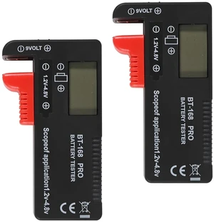 2 Pack Battery Tester, Digital LCD Universal Battery Checker for AA AAA C D 9V 3.7V 1.5V Button Cell Household Batteries 2 Pack Battery Tester, Digital LCD Universal Battery Checker for AA AAA C D 9V 3.7V 1.5V Button Cell Household Batteries