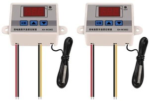 2PCS XH-W3002 Digital Temperature Controller -50 to 110 °C Programmable Heating Cooling Thermostat LED Display Thermostat Control Switch and NTC 10K Thermistor Sensors with Waterproof Probe 2PCS XH-W3002 Digital Temperature Controller -50 to 110 °C Programmable Heating Cooling Thermostat LED Display Thermostat Control Switch and NTC 10K Thermistor Sensors with Waterproof Probe