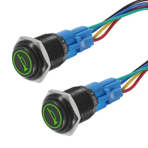 2PACK Horn Button Switch 12 Volt Momentary Push Button Switch 12V Horn Switch Speaker LED Stainless Steel 16mm Metal Switch for Car Modification -Green 2PACK Horn Button Switch 12 Volt Momentary Push Button Switch 12V Horn Switch Speaker LED Stainless Steel 16mm Metal Switch for Car Modification -Green