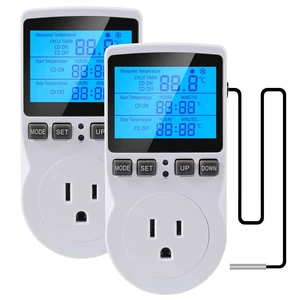 2Pack Digital Thermostat Temperature Controller Electric Digital Thermostat Heating Cooling Control Mode Timer 1800W 120V 15A Greenhouse Heater with Thermostat Backlit Display 2Pack Digital Thermostat Temperature Controller Electric Digital Thermostat Heating Cooling Control Mode Timer 1800W 120V 15A Greenhouse Heater with Thermostat Backlit Display