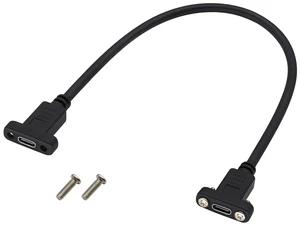 USB C to 3.1Type C Panel Mount Screw Cable Gen 2 (3A) USB 3.1 Type C Female to Female Panel Mount Cable, Supports Charging,Data,Audio,Video Cable for Laptop,Tablet,Mobile Phone(0.3M/1ft) USB C to 3.1Type C Panel Mount Screw Cable Gen 2 (3A) USB 3.1 Type C Female to Female Panel Mount Cable, Supports Charging,Data,Audio,Video Cable for Laptop,Tablet,Mobile Phone(0.3M/1ft)