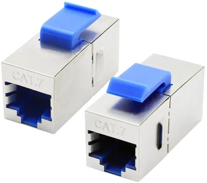2Pack RJ45 Panel Female to Female Ethernet Ports, Cat7 Keystone Jack Inline Coupler Shielded, Suitable for Standard Wall Plates, LAN Cabling Adapter. (Blue/CAT7) 2Pack RJ45 Panel Female to Female Ethernet Ports, Cat7 Keystone Jack Inline Coupler Shielded, Suitable for Standard Wall Plates, LAN Cabling Adapter. (Blue/CAT7)