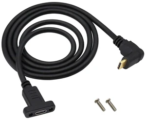 90 Degree USB 3.1 Type C Panel Mount Cable Gen 2 Up&Down Angle Type C 3.1 Female Panel Mount to Male Cable,Supports Charging,Data,Audio,Video Cable for Samsung Note10,MacBook Air(1M/3ft) 90 Degree USB 3.1 Type C Panel Mount Cable Gen 2 Up&Down Angle Type C 3.1 Female Panel Mount to Male Cable,Supports Charging,Data,Audio,Video Cable for Samsung Note10,MacBook Air(1M/3ft)