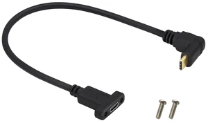 Up&Down Angle 3.1Type C Gen 2 Cable (3A) 90 Degree USB 3.1 Type C Male to Female Panel Mount Screw Cable, Supports Charging,Data,Audio,Video Cable for Laptop,Tablet,Mobile Phone(0.3M/1ft) Up&Down Angle 3.1Type C Gen 2 Cable (3A) 90 Degree USB 3.1 Type C Male to Female Panel Mount Screw Cable, Supports Charging,Data,Audio,Video Cable for Laptop,Tablet,Mobile Phone(0.3M/1ft)