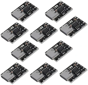 10 Pack Ultra-mini USB Type C 3.7V Lithium Battery Charger Board 4.2V Charging Module with Protection Circuit and LED Charge Indicators 5V USB-C Input 10 Pack Ultra-mini USB Type C 3.7V Lithium Battery Charger Board 4.2V Charging Module with Protection Circuit and LED Charge Indicators 5V USB-C Input
