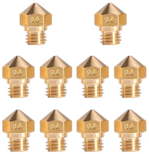 MK10 Nozzle for 3D Printer M7 Thread Brass Extruder Head Hotend Nozzle 1.75mm Filament (10pcs MK10 0.4mm Nozzles) MK10 Nozzle for 3D Printer M7 Thread Brass Extruder Head Hotend Nozzle 1.75mm Filament (10pcs MK10 0.4mm Nozzles)