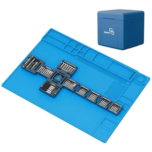 Soldering Mat and 55 in 1 Precision Screwdriver Set Bundle, Large Silicone Electronics Repair Mat with Magnetic Areas, Compact Small Screwdriver Kit for Computer, Laptop, Phone, Game Console, Soldering Mat and 55 in 1 Precision Screwdriver Set Bundle, Large Silicone Electronics Repair Mat with Magnetic Areas, Compact Small Screwdriver Kit for Computer, Laptop, Phone, Game Console,