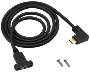 90 Degree USB 3.1 Type C Panel Mount Cable 4K Right&Left Angle Type C 3.1 Female Panel Mount to Male Cable,Supports Charging,Data,Audio,Video Cable for Samsung Note10,MacBook Air(1M/3ft) 90 Degree USB 3.1 Type C Panel Mount Cable 4K Right&Left Angle Type C 3.1 Female Panel Mount to Male Cable,Supports Charging,Data,Audio,Video Cable for Samsung Note10,MacBook Air(1M/3ft)