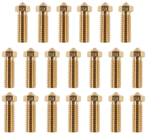 20PCS 3D Brass Volcano Nozzle M6 Thread Nozzles 0.4mm M6 Printed Head for 1.75mm Filament 3D Printer Parts Volcano Heater Block J-Head Hotend Extruder 20PCS 3D Brass Volcano Nozzle M6 Thread Nozzles 0.4mm M6 Printed Head for 1.75mm Filament 3D Printer Parts Volcano Heater Block J-Head Hotend Extruder