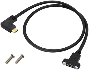 90 Degree 3.1Type C Cable10Gbps Right & Left Angle USB 3.1 Type C Male to Female Panel Mount Cable,Supports Charging,Data,Audio,Video Cable Compatible Samsung S10 S9 S8,MacBook(0.6M/2ft) 90 Degree 3.1Type C Cable10Gbps Right & Left Angle USB 3.1 Type C Male to Female Panel Mount Cable,Supports Charging,Data,Audio,Video Cable Compatible Samsung S10 S9 S8,MacBook(0.6M/2ft)