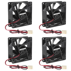 4PCS 80mm Fan 12V DC 8025 High Airflow Cooling Fan 2 Wire 3Pin Dual Ball DIY Cooler 12 v Fans for PC Power Supply Electronics Cooling 4PCS 80mm Fan 12V DC 8025 High Airflow Cooling Fan 2 Wire 3Pin Dual Ball DIY Cooler 12 v Fans for PC Power Supply Electronics Cooling