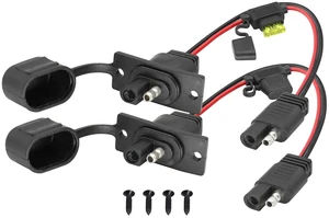12AWG SAE Power Outlet Sidewall Port Adapter Cable with 20A Fuse,SAE Weatherproof Solar Panel Mount Flush Mount Connector Cable for Motorcycle Cars,Camp Trailer Solar Panels.(0.3M/2Pack) 12AWG SAE Power Outlet Sidewall Port Adapter Cable with 20A Fuse,SAE Weatherproof Solar Panel Mount Flush Mount Connector Cable for Motorcycle Cars,Camp Trailer Solar Panels.(0.3M/2Pack)