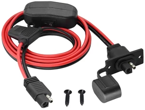 SAE to SAE Solar Power Outlet Sidewall Port Cable,12AWG Weatherproof SAE Quick Connect Solar Panel Mount Universal Recessed with 20A Fuse Cable for Generator Battery Charger(1.5M/5ft-1Pack) SAE to SAE Solar Power Outlet Sidewall Port Cable,12AWG Weatherproof SAE Quick Connect Solar Panel Mount Universal Recessed with 20A Fuse Cable for Generator Battery Charger(1.5M/5ft-1Pack)