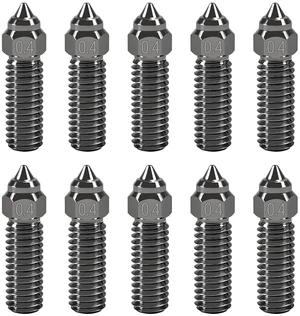 10PCS 3D Printer Hardened Steel Nozzles 0.4mm, High-Speed Printing and High Flow Extruder Nozzles for K1, K1 Max, CR-M4, CR-10 SE 3D Printers 10PCS 3D Printer Hardened Steel Nozzles 0.4mm, High-Speed Printing and High Flow Extruder Nozzles for K1, K1 Max, CR-M4, CR-10 SE 3D Printers