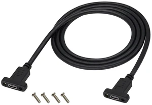 USB C 3.1 to USB C Screw Hole Cable Gen 2 USB Type C 3.1 Female Cable with Dual Panel Mount Screw Hole Supports Charging,Data,Audio,Video Cable for Samsung Note10,MacBook Air(1M/3ft) USB C 3.1 to USB C Screw Hole Cable Gen 2 USB Type C 3.1 Female Cable with Dual Panel Mount Screw Hole Supports Charging,Data,Audio,Video Cable for Samsung Note10,MacBook Air(1M/3ft)