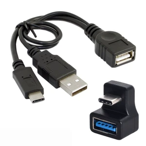 180 Degree Up & Down Angled Type-C USB-C OTG to USB 3.0 Female Extension Adapter for Cell Phone & Tablet 180 Degree Up & Down Angled Type-C USB-C OTG to USB 3.0 Female Extension Adapter for Cell Phone & Tablet