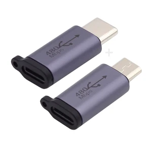 2pcs/lot 480Mbps USB2.0 8P to Micro USB Type-C USB-C Female to Male Data Power Adapter Reversible Design with Chain Holes 2pcs/lot 480Mbps USB2.0 8P to Micro USB Type-C USB-C Female to Male Data Power Adapter Reversible Design with Chain Holes