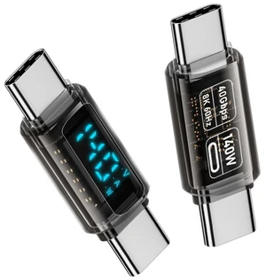 40Gbps 140W USB4.0 Type-C Smart LED Display USB-C Male to Male Extension Adapter Current Voltage Monitoring Tester Detector 40Gbps 140W USB4.0 Type-C Smart LED Display USB-C Male to Male Extension Adapter Current Voltage Monitoring Tester Detector