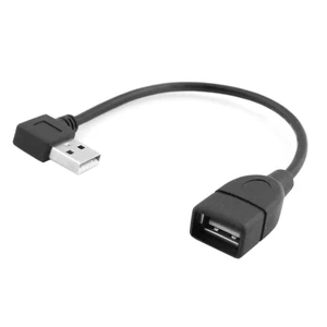 Type USB 2.0 Type-A Male Left Angled to USB Female 90 Degree Type Extension Cable 20cm Type USB 2.0 Type-A Male Left Angled to USB Female 90 Degree Type Extension Cable 20cm