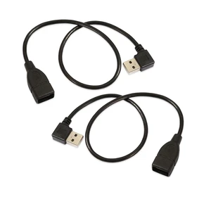 2pcs/Set Type USB 2.0 Type-A Male Left & Right Angled to USB Female 90 Degree Type Extension Cable 40cm 2pcs/Set Type USB 2.0 Type-A Male Left & Right Angled to USB Female 90 Degree Type Extension Cable 40cm
