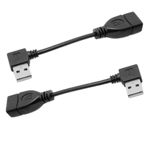 2pcs/Set Type USB 2.0 Type-A Male Left & Right Angled to USB Female 90 Degree Type Extension Cable 10cm 2pcs/Set Type USB 2.0 Type-A Male Left & Right Angled to USB Female 90 Degree Type Extension Cable 10cm
