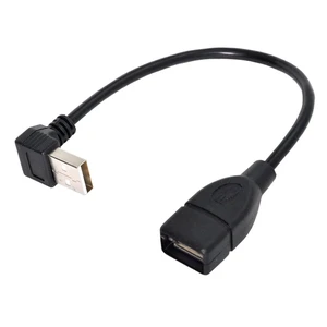 Type USB 2.0 Type-A Male Up Angled to USB Female 90 Degree Type Extension Cable 20cm Type USB 2.0 Type-A Male Up Angled to USB Female 90 Degree Type Extension Cable 20cm