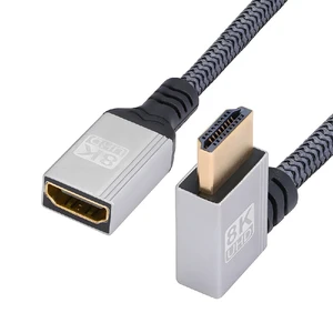 8K HDMI 2.1 Type-A Male to HDMI Female Right Angled Extension HDTV Cable for DV Camera Laptop Monitor 15CM 8K HDMI 2.1 Type-A Male to HDMI Female Right Angled Extension HDTV Cable for DV Camera Laptop Monitor 15CM