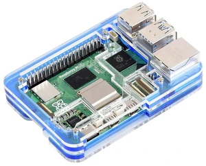 Transparent and Blue Acrylic Case for Raspberry Pi 5, Supports Installing Official Active Cooler Transparent and Blue Acrylic Case for Raspberry Pi 5, Supports Installing Official Active Cooler