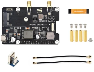 PCIe to M.2 E Key Adapter with PoE Function, Compatible with Raspberry Pi 5, Support NGFF (M.2 E Key) Wireless NIC, Raspberry Pi 5 PCIe HAT PCIe to M.2 E Key Adapter with PoE Function, Compatible with Raspberry Pi 5, Support NGFF (M.2 E Key) Wireless NIC, Raspberry Pi 5 PCIe HAT