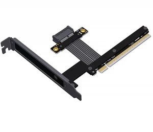 PCIe 5.0 x16 to x1 Extension Cable 32 Gbps HighSpeed Riser Support Network Card, USB Card, Capture Card, SSD Adapter Card (K31SF-BK-F2,25CM) PCIe 5.0 x16 to x1 Extension Cable 32 Gbps HighSpeed Riser Support Network Card, USB Card, Capture Card, SSD Adapter Card (K31SF-BK-F2,25CM)