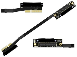 K22U PCIe 5.0 x4 Extension Cable Dual Reverse Side-Angled, Gen5 128Gbps High-Speed for Network Card SSD USB Card (30CM,K22UL-TL) K22U PCIe 5.0 x4 Extension Cable Dual Reverse Side-Angled, Gen5 128Gbps High-Speed for Network Card SSD USB Card (30CM,K22UL-TL)