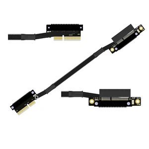K22U PCIe 5.0 x4 Extension Cable Dual Reverse Side-Angled, Gen5 128Gbps High-Speed for Network Card SSD USB Card (30CM,K22UF-LL) K22U PCIe 5.0 x4 Extension Cable Dual Reverse Side-Angled, Gen5 128Gbps High-Speed for Network Card SSD USB Card (30CM,K22UF-LL)