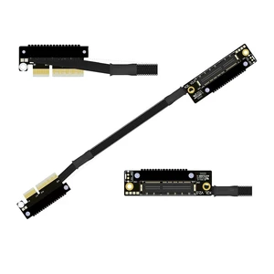 K22U PCIe 5.0 x4 Extension Cable Dual Reverse Side-Angled, Gen5 128Gbps High-Speed for Network Card SSD USB Card (30CM,K22UL-RR) K22U PCIe 5.0 x4 Extension Cable Dual Reverse Side-Angled, Gen5 128Gbps High-Speed for Network Card SSD USB Card (30CM,K22UL-RR)