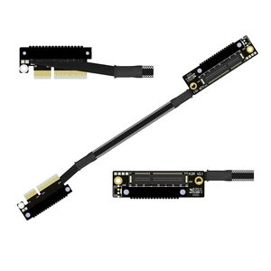 K22U PCIe 5.0 x4 Extension Cable Dual Reverse Side-Angled, Gen5 128Gbps High-Speed for Network Card SSD USB Card (30CM,K22UR-RR) K22U PCIe 5.0 x4 Extension Cable Dual Reverse Side-Angled, Gen5 128Gbps High-Speed for Network Card SSD USB Card (30CM,K22UR-RR)