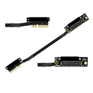 K22U PCIe 5.0 x4 Extension Cable Dual Reverse Side-Angled, Gen5 128Gbps High-Speed for Network Card SSD USB Card (30CM,K22UL-LL) K22U PCIe 5.0 x4 Extension Cable Dual Reverse Side-Angled, Gen5 128Gbps High-Speed for Network Card SSD USB Card (30CM,K22UL-LL)