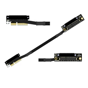 K22U PCIe 5.0 x4 Extension Cable Dual Reverse Side-Angled, Gen5 128Gbps High-Speed for Network Card SSD USB Card (30CM,K22UL-TR) K22U PCIe 5.0 x4 Extension Cable Dual Reverse Side-Angled, Gen5 128Gbps High-Speed for Network Card SSD USB Card (30CM,K22UL-TR)